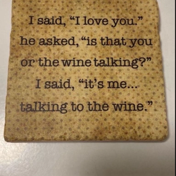 “I Love Wine” New Custom Ceramic Table Top Coaster