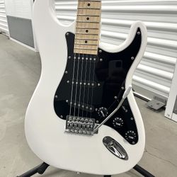 BRAND NEW - White Strat Style Guitar w/ Case, Strap, and Accessories