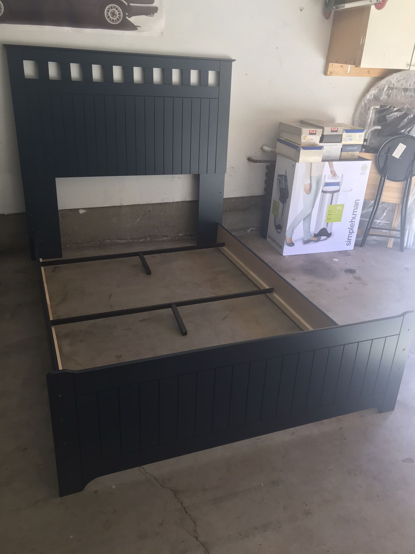 Queen bed frame and Queen mattress and box spring