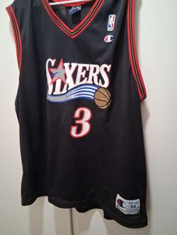 Champion #44 BLACK # 3  IVERSON   SIXERS JERSEY