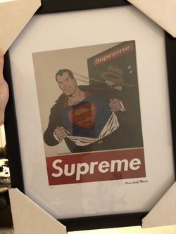 Supreme / vintage Superman picture framed -art work