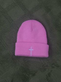Pink Beanie With Cross