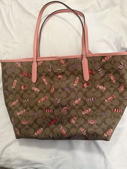 Authentic coach city tote- signature canvas candy print