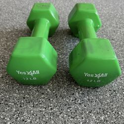 Yes4All Dumbbells Vinyl (Pair) 12 lb 