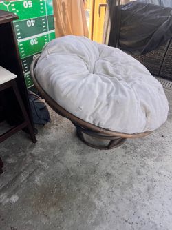 Papasan Rattan Chair with Cushion