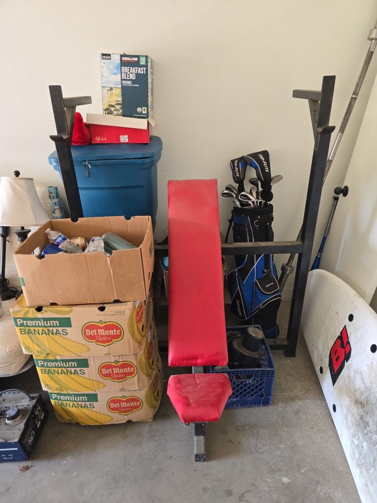 Incline Bench, Olympic Barbell, 2 X 45 Lb Plates