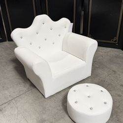 New Kids Upholstered Chair With Ottoman