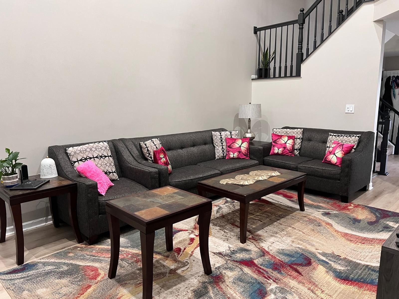 Couch 3 Seater Love Seat Single Seat Coffee Table + 3 Side Table  