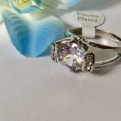 Silver Cocktail Ring, Size 9