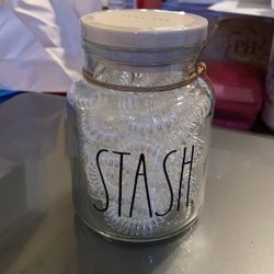 Rae Dunn Glass Container With Hair Ties STASH