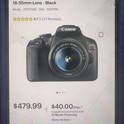 Cannon Rebel T7 Camera 