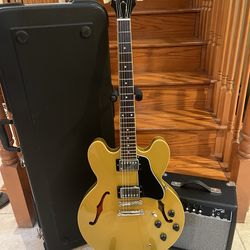 Epiphone ES335 Semi Hollow (Brand New) w/ Hardshell Case, Fender Amp