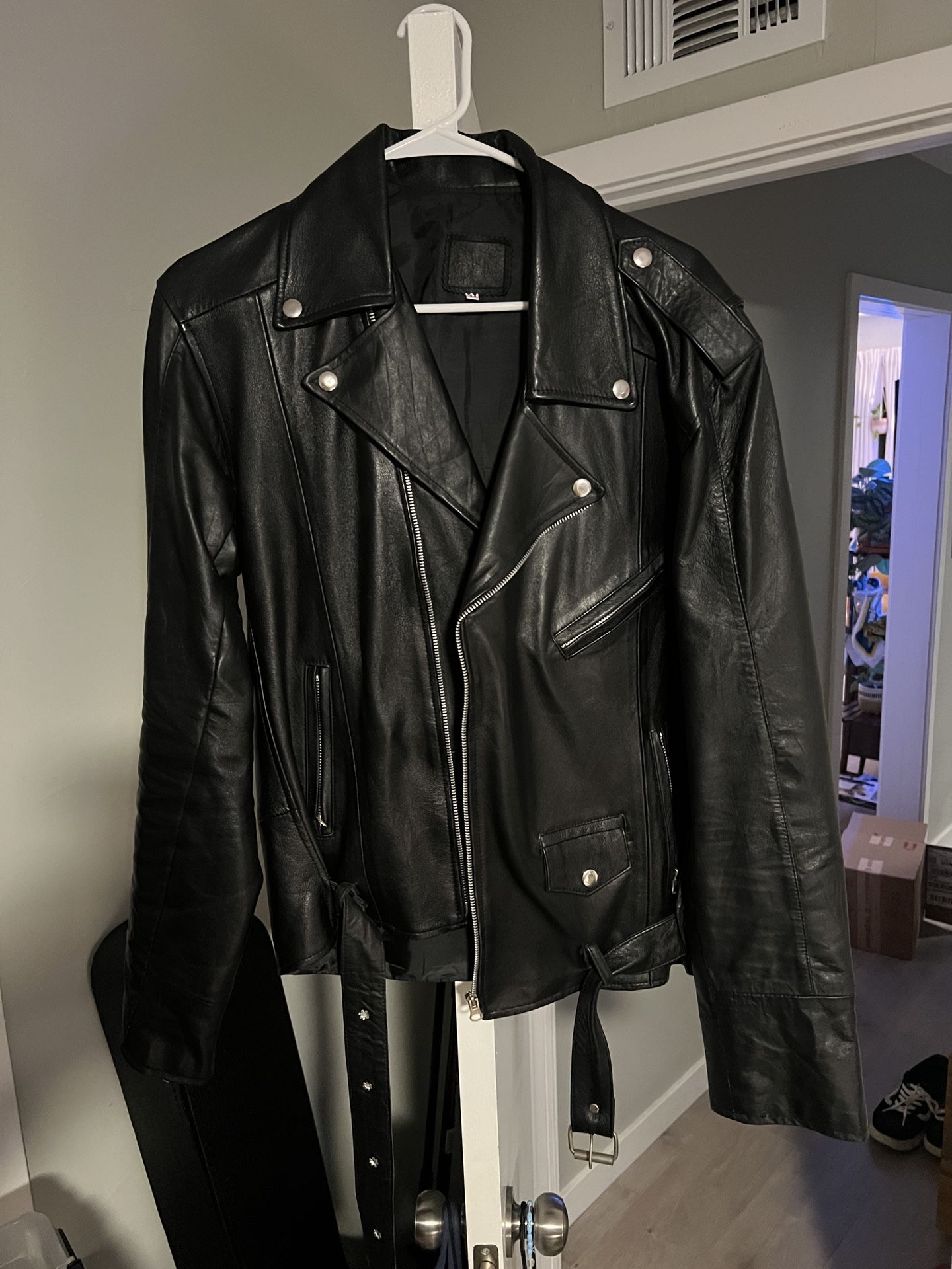 Real Leather Biker Jacket