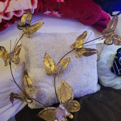 vintage brass butterfly wall hanging
