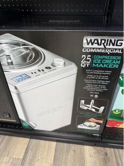 Waring Commercial Compressor Ice Cream Maker 2.5 Quarts *Brand New*