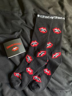 Chrome Hearts Lips Crew Socks