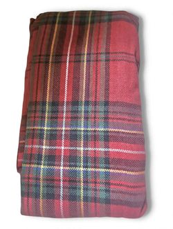 Bee & willow home red plaid tablecloth 60x84 oeko-tex new