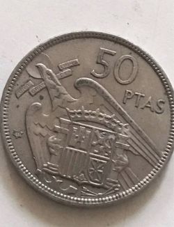 Spanish 50 Pesetas Coin