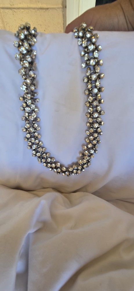Super Rare Vintage Silver & Crystal Necklace