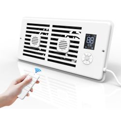 Register Booster Fan with Remote, Fits Register Holes 4"x10", 