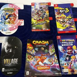 Nintendo Promo Display Danglers - Mario Crash Mega man Resident Evil