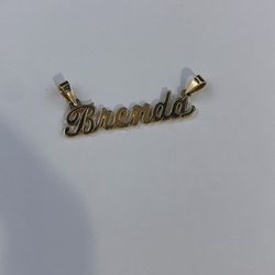 14k Custom Name Pendant