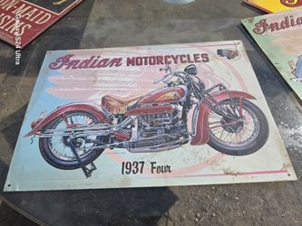 1938 Four Indian motorcycle vintage sign