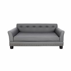 Gray Large Tufted Pet Dog Luxury Bed Sofa