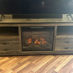 Ashley Furniture 63” Tv Stand with Electric Fireplace 