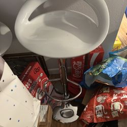White Adjustable Stools x2