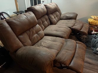 Recliner 3-Seater Brown Sofa