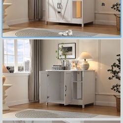 Large Cat Litter Enclosure, white