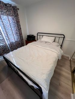 Queen bed frame and mattress
