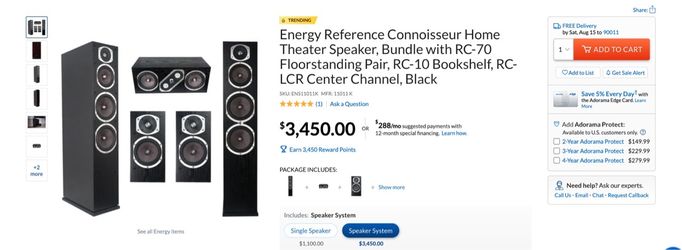 Brand New Energy Reference Connoisseur Home Theater Speaker Bundle – Complete 5-Speaker Set
