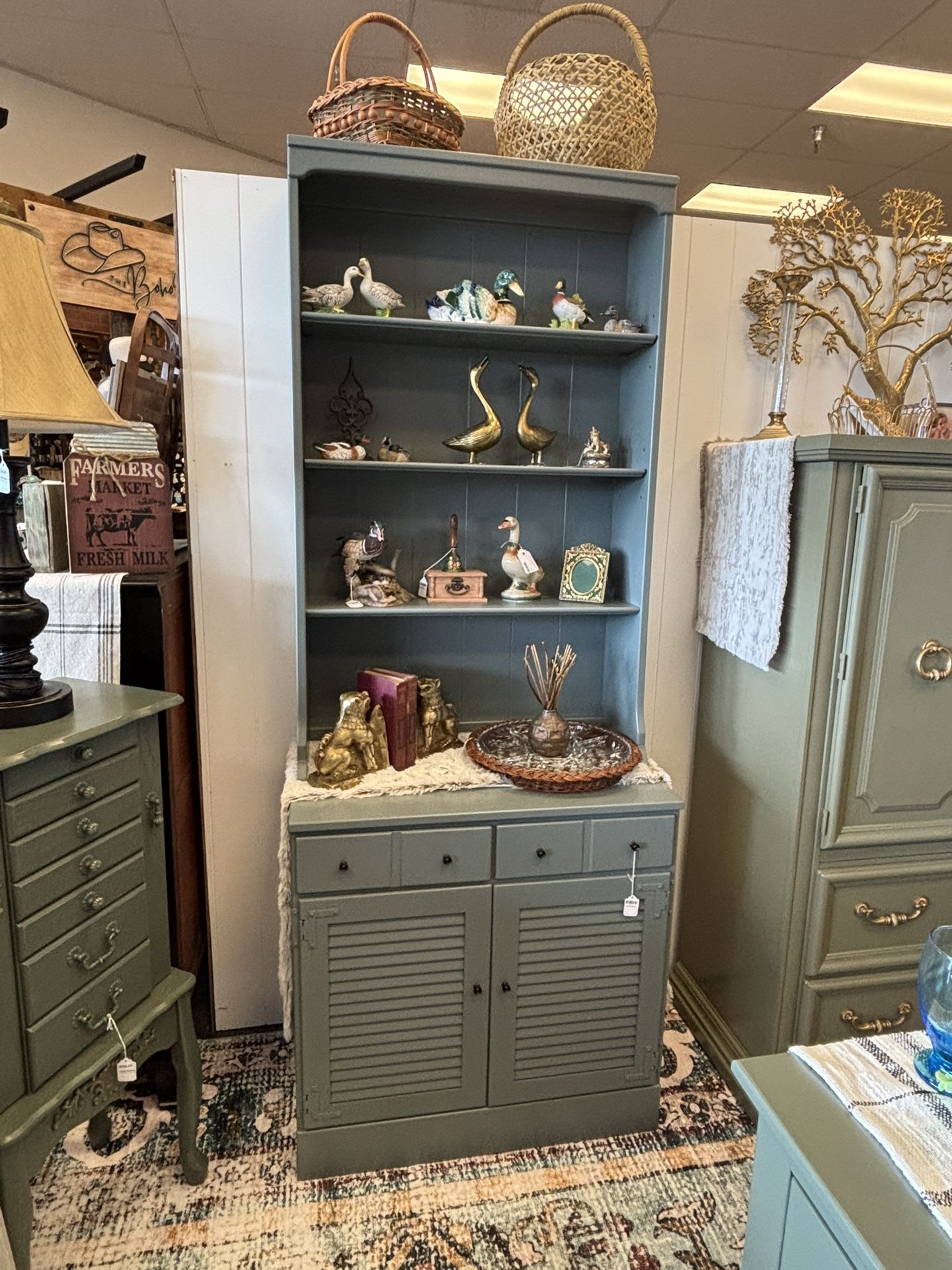 Newly Refinished Ethan Allen Hutch Cabinet
