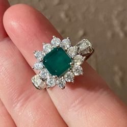 Emerald Ring 925 Sz 7 & 8