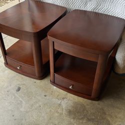 Matching Cherry Wood End Tables / Nightstands – Set of 2 