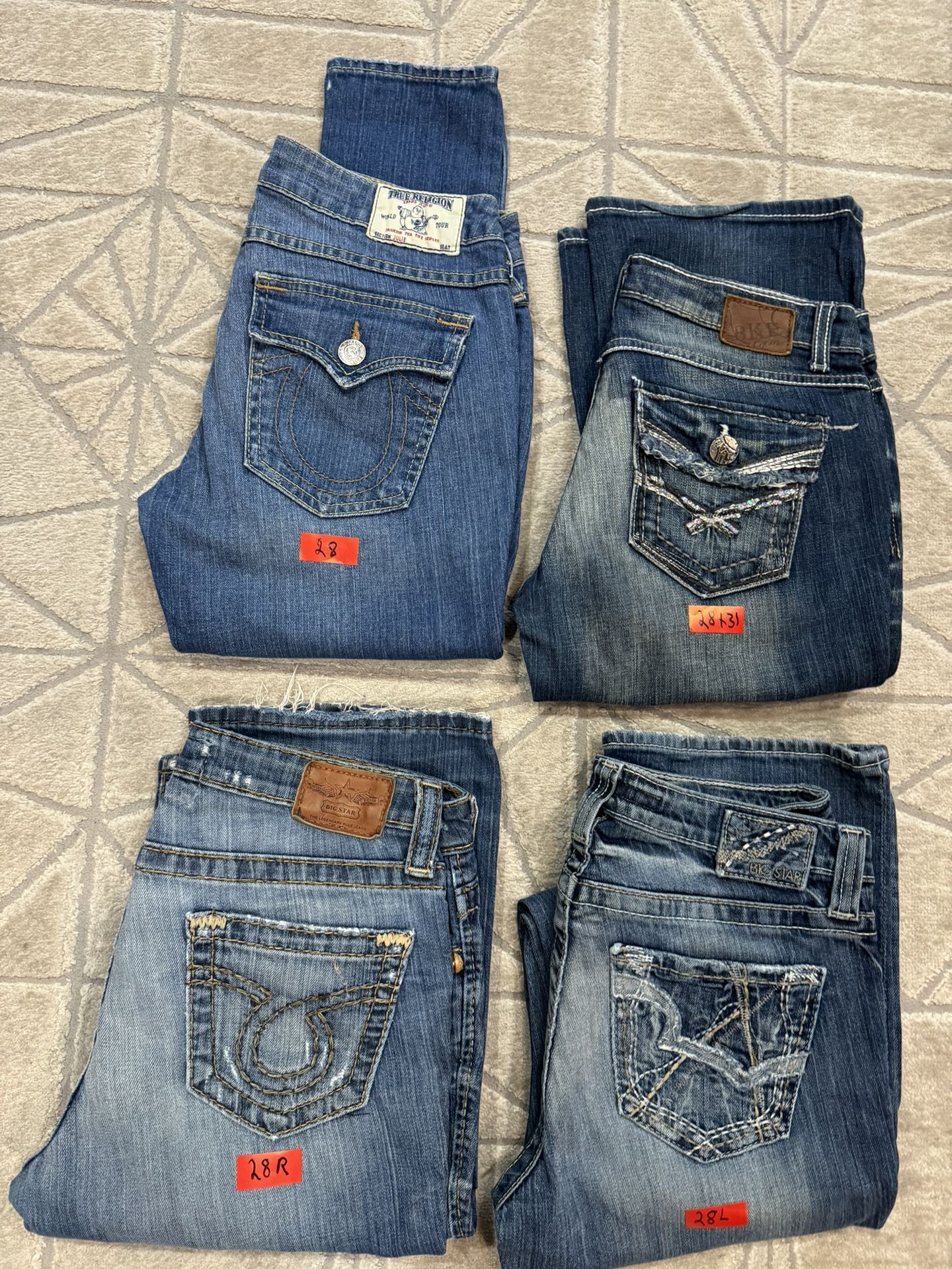 True Religión And Bke Jeans Size 28x30