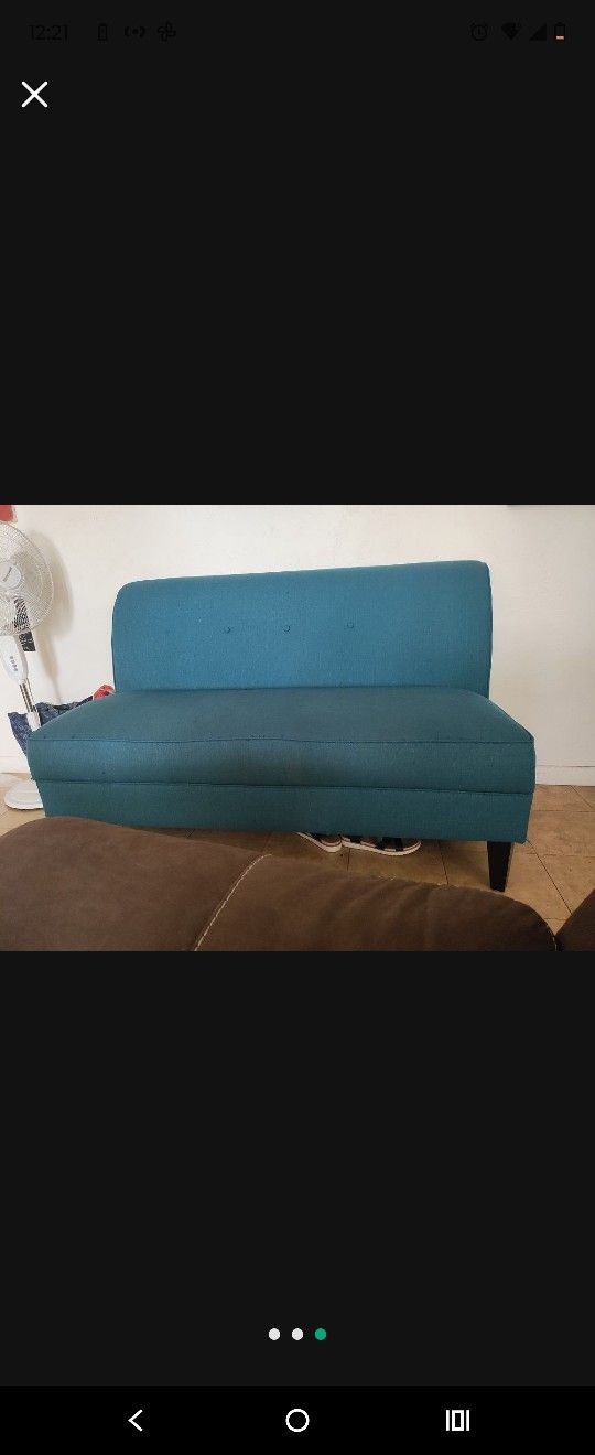 Teal Blue Loveseat