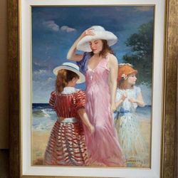 Magnificent Large 41” x 51” framed original painting by Jimenez