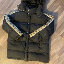 Gucci GG Jacquard Tape Sleeve Down Jacket 