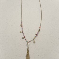 NWT Lilly Pulitzer Colorful Heishi Bead & Charms Gold Tone Long Beach Necklace