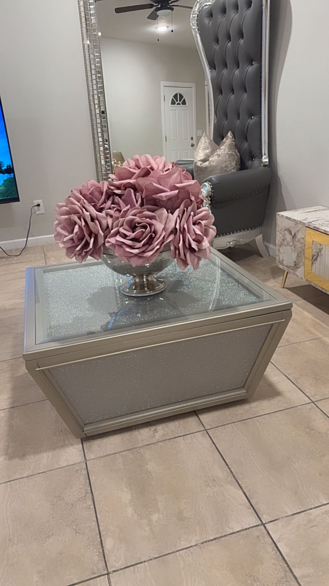 Champagne Mirrored Coffe Table 