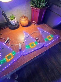 Halloween LED Witch Hat Light-Up Decorations