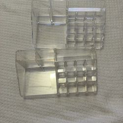 Set of 2 Clear Acrylic Makeup & Vanity Organizers | 12-Slot Lipstick Holder