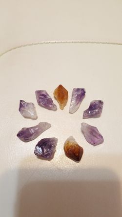 Amethyst and 2 citrine beads