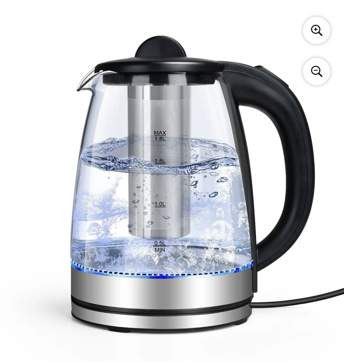 TINANA Electric Kettle with Stainless Steel Removable Infuser: