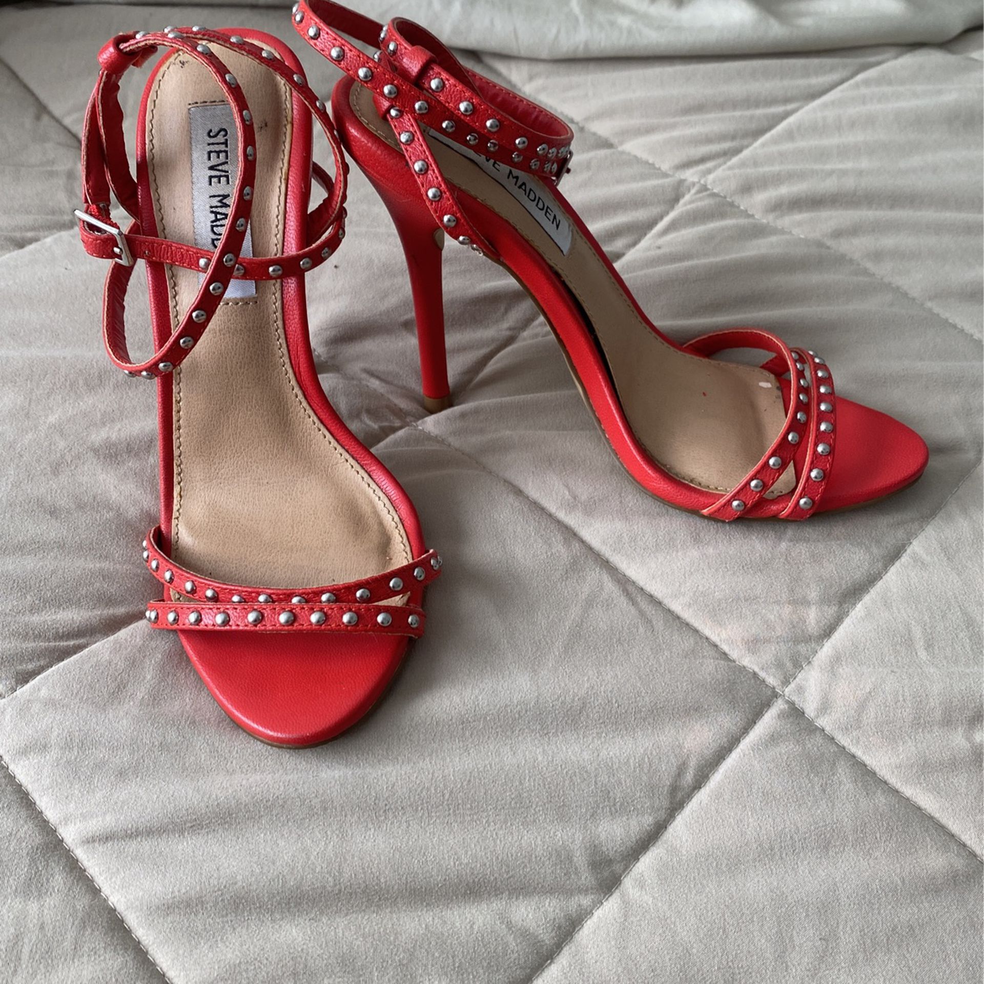 Red Strapped High Heels