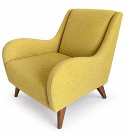 West Elm Sebastian Chair – Mid-Century Modern Accent Armchair (Yellow)