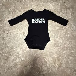 Baby 6M NFL Raiders Nation Bodysuit Long Sleeve Black 